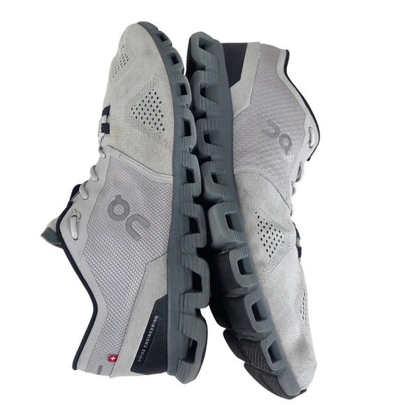 On Cloud X Mens 12 Running Shoes Gray Glacier Black Training Gym Lightweight - Picture 13 of 15